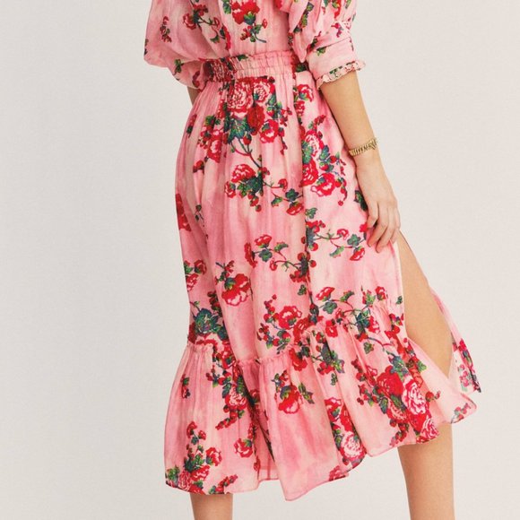 NWT LoveShackFancy Kamala Skirt in Pink Desert XS - Picture 3 of 6